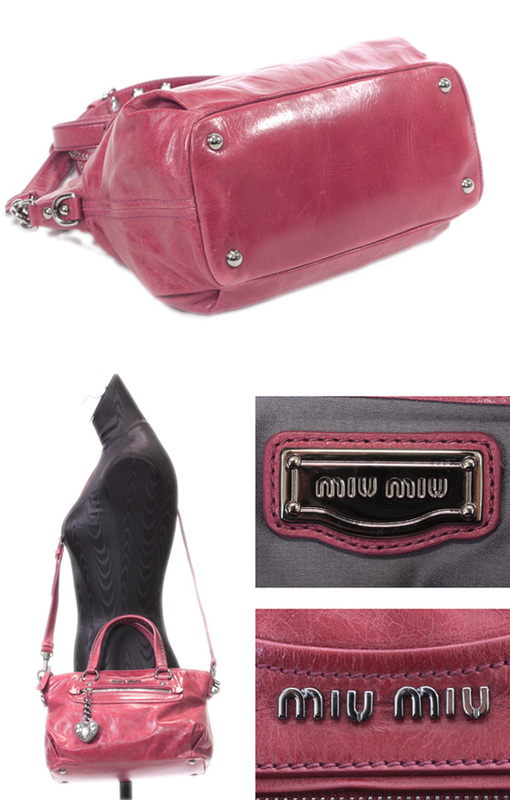 Miu Miu - Authenticated Vitello Handbag - Leather Pink Plain for Women, Very Good Condition